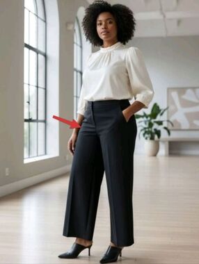 JL ATELIER Black Wide Leg Women's Pants